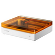 White and orange xtool m2 color craft laser cutter and engraver with transparent lid, compatible with 10w basic xtool bundles