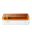 White xtol m2 color craft laser cutter with translucent orange lid showing internal components for precise engraving