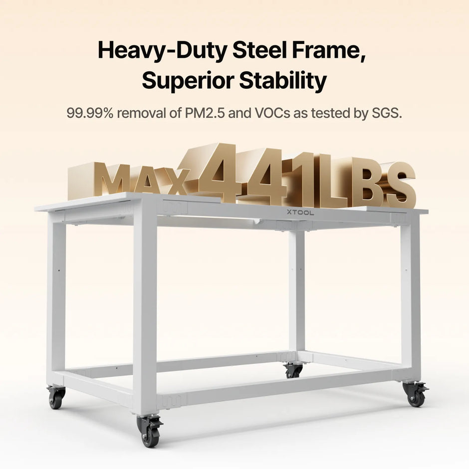 Heavy-duty steel frame with 441 lb maximum load