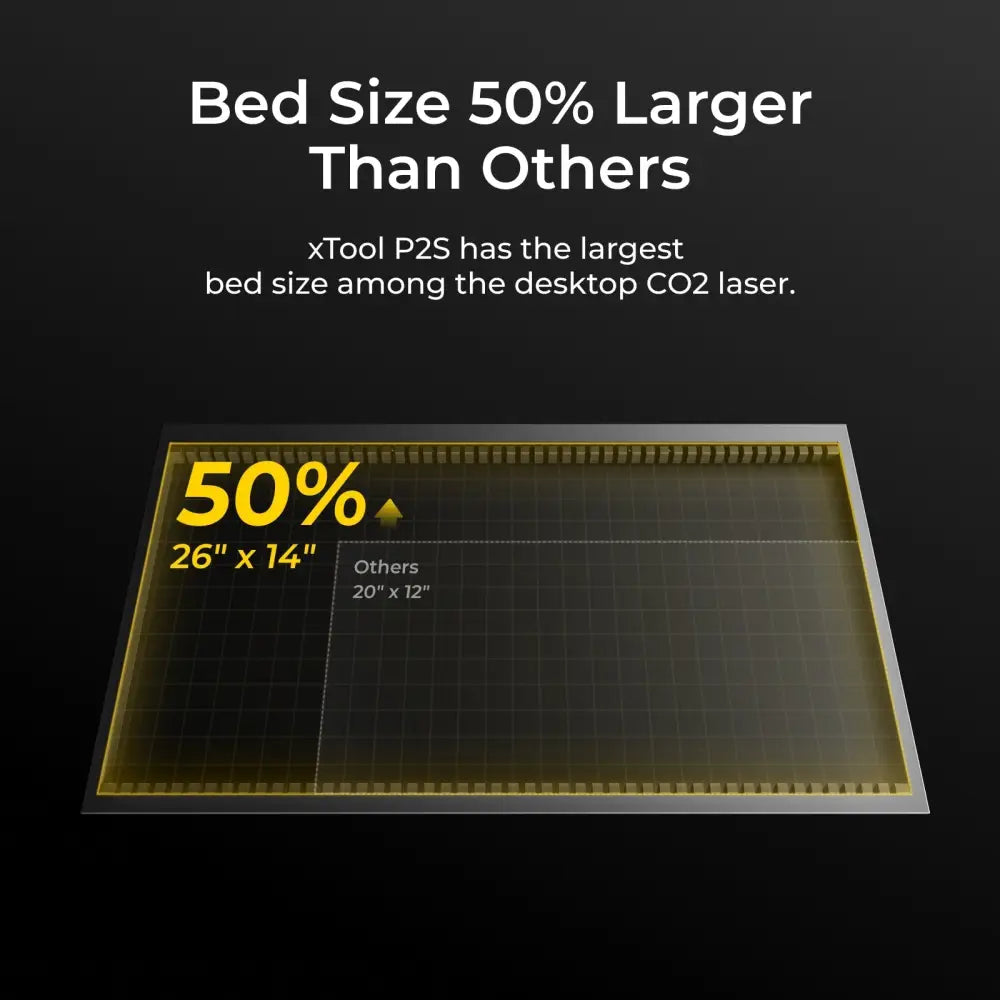 Laser cutting bed for xTool P2S 55W Desktop CO2 Laser Cutter with gold and black design
