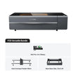 Xtool P2S 55W Desktop CO2 Laser Cutter with versatile bundle, black and silver design, auto conveyor feeder