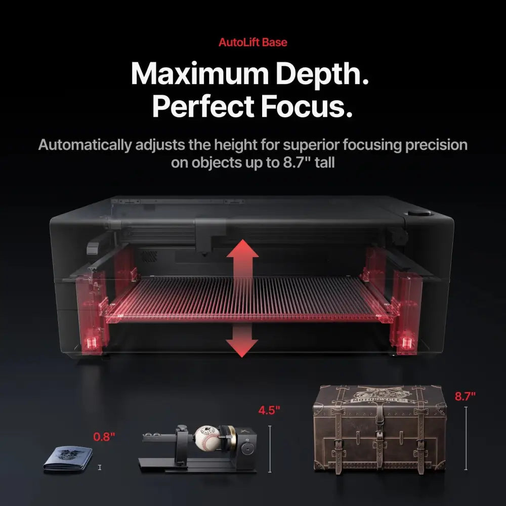 XTool P3 80W CO2 laser cutter with 3D printer auto-lift base
