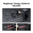 Magnetisches MagSwap-Design für werkzeuglosen Moduswechsel