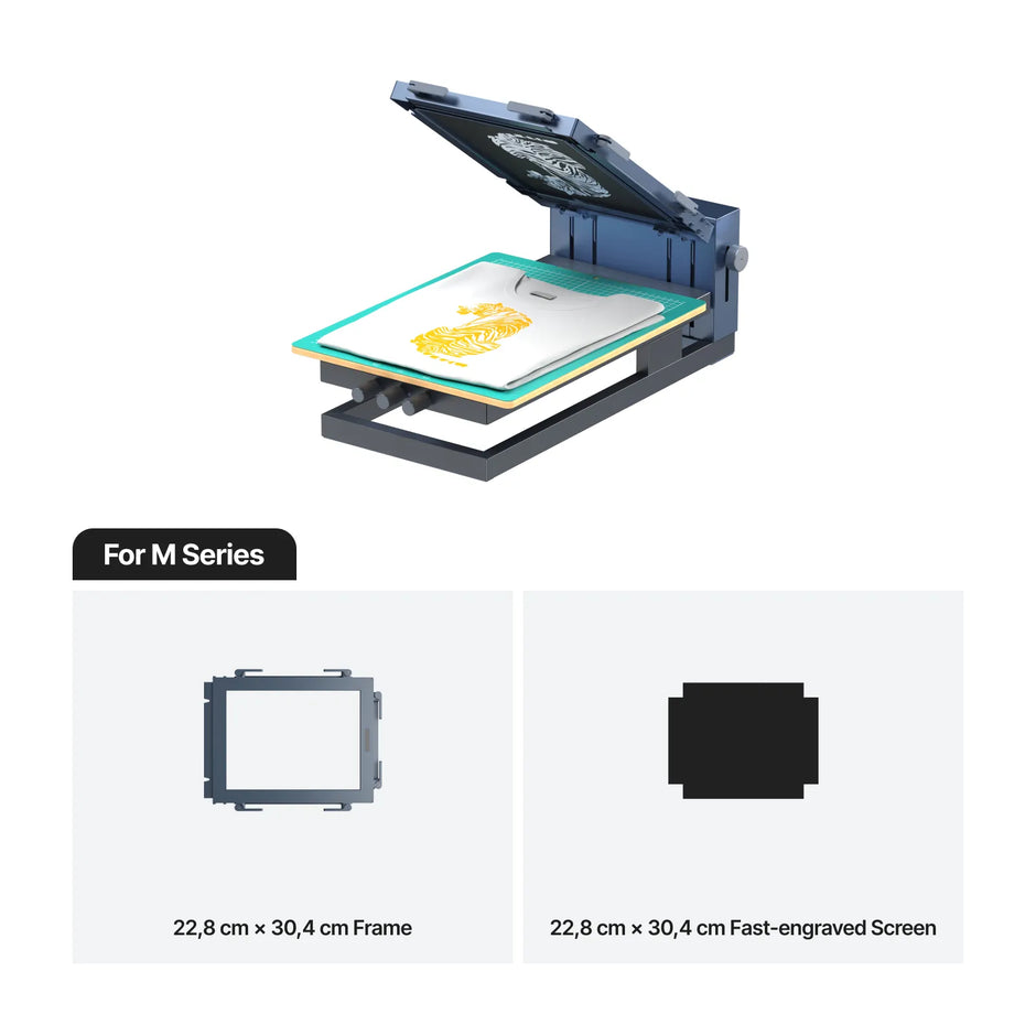 Screen Printer Version für die M-Serie mit 22,8 x 30,4 cm Rahmen und Sieb