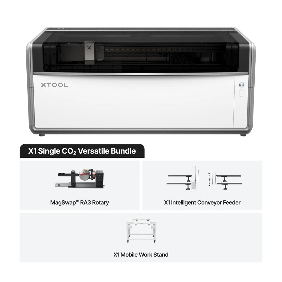 xTool X1 Single CO2 Versatile Bundle configuration